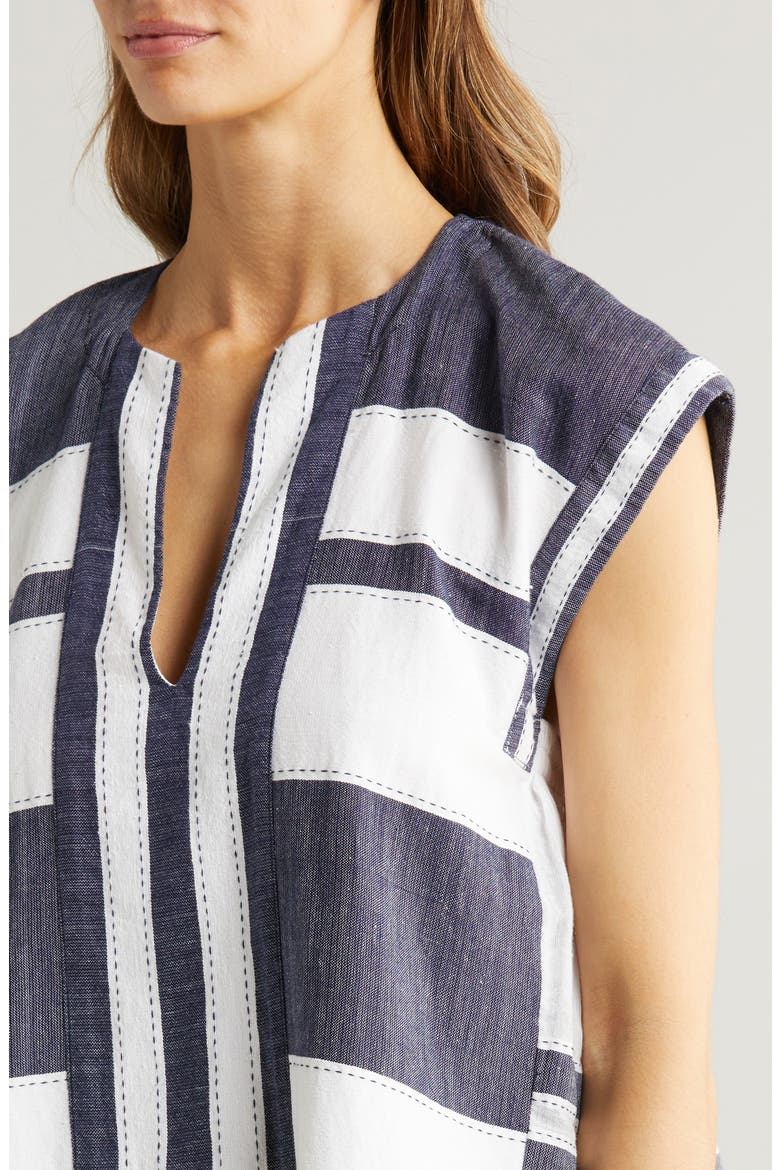Elina Cotton Cover-Up Caftan, Alternate, color, DEBRE NAVY