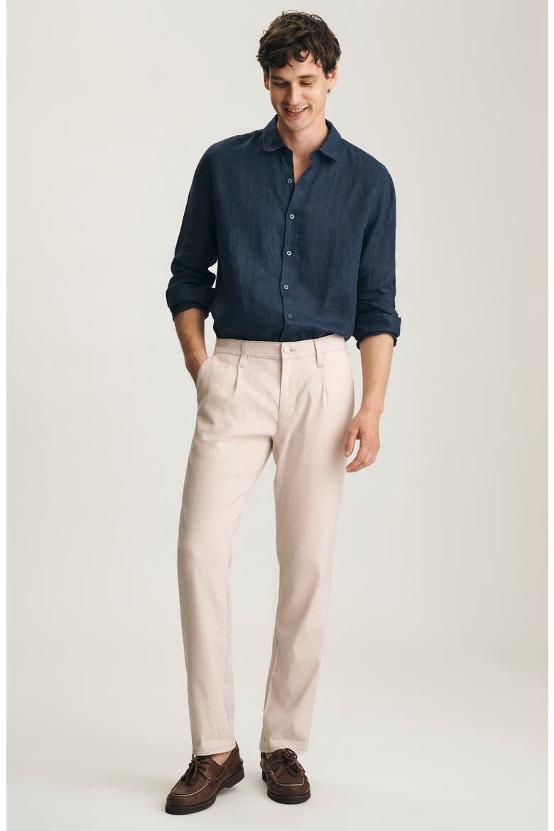Will Pleated Linen Blend Pants, Alternate, color, CREAM LINEN