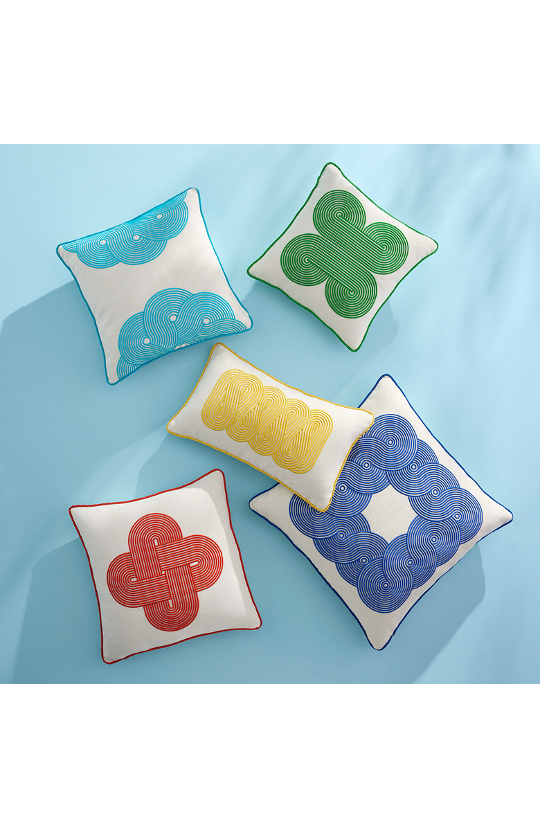 Jonathan Adler Pompidou Pillow, Alternate, color, Green Quatrefoil
