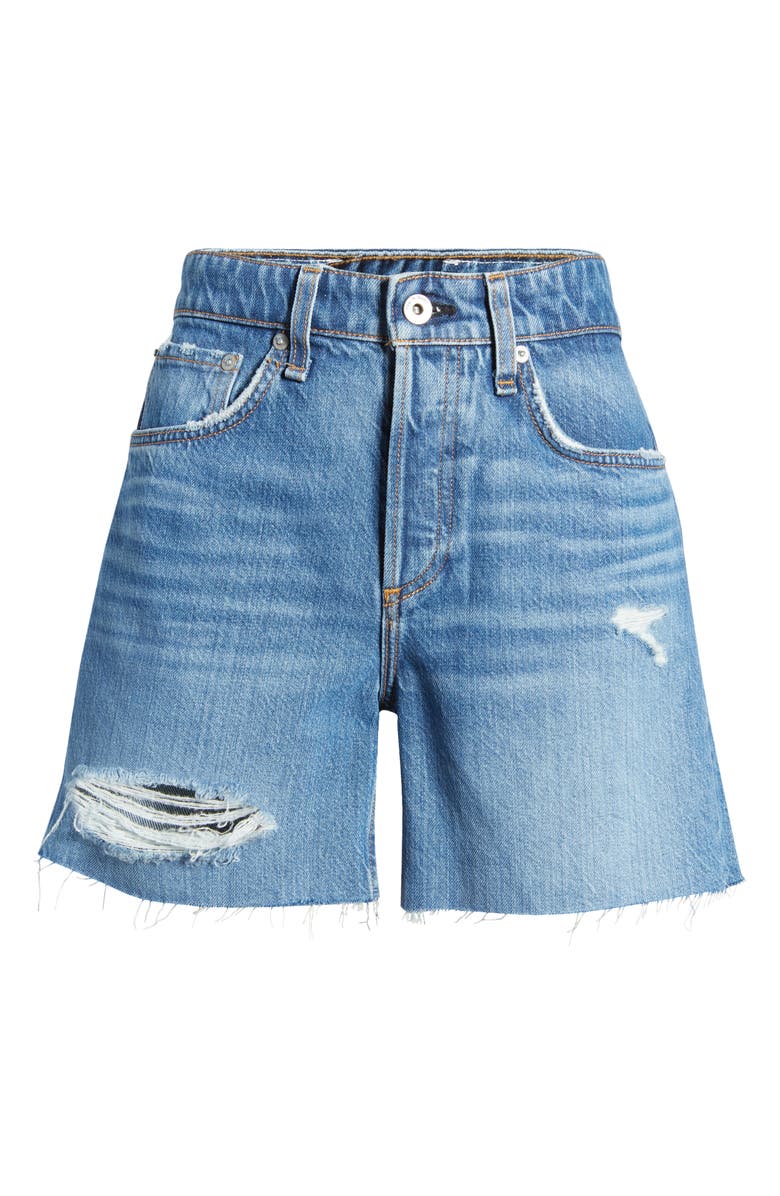 rag & bone Rosa High Waist Ripped Nonstretch Denim Cutoff Shorts, Alternate, color, 