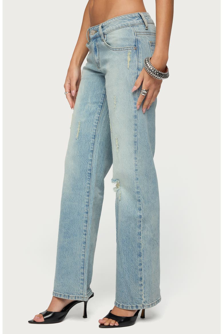 Lainie Distressed Low Rise Bootcut Jeans, Alternate, color, MEDIUM-DISTRESSED-WASH-BLUE