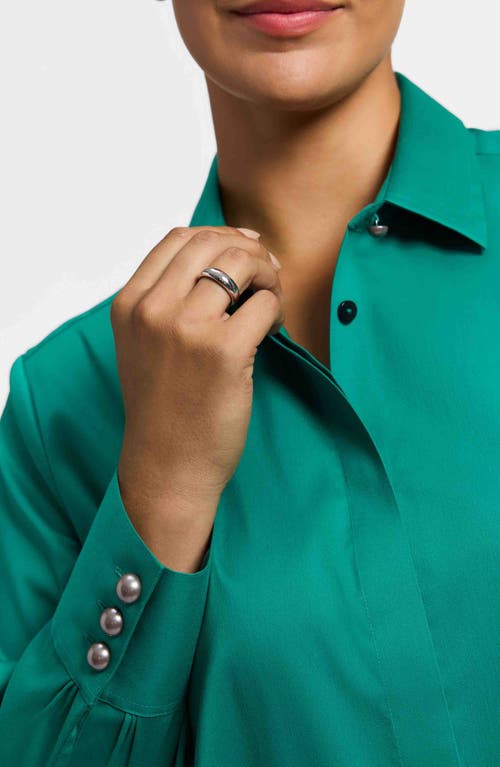 Foxcroft Pearly Bead Button-up Shirt In Green
