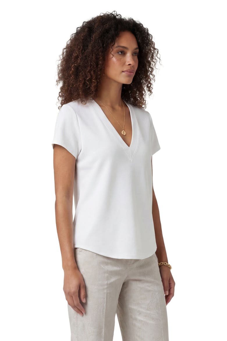 Paisley Explosion Womens V-neck Printed Top, Alternate, color, PAISLEY EXPLOSION IVORY