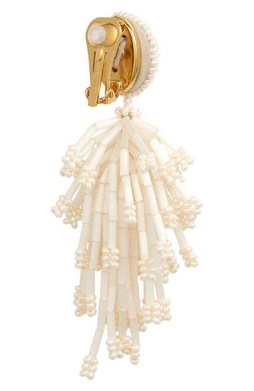 Oscar De La Renta Fringed Tassel Clip-on Earrings