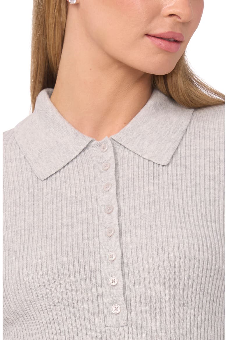 Jalia Rib Polo Sweater, Alternate, color, PEARL HEATHER