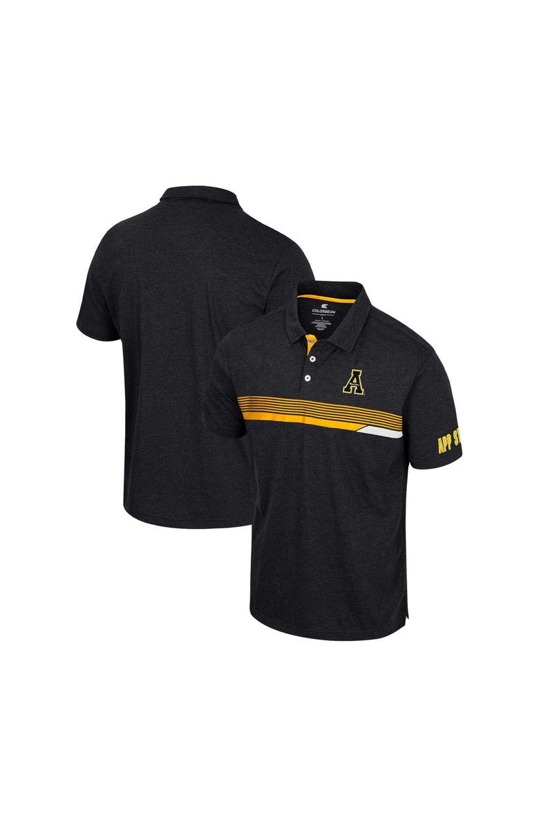 COLOSSEUM Men's Colosseum  Black Appalachian State Mountaineers No Problemo Polo, Alternate, color, 