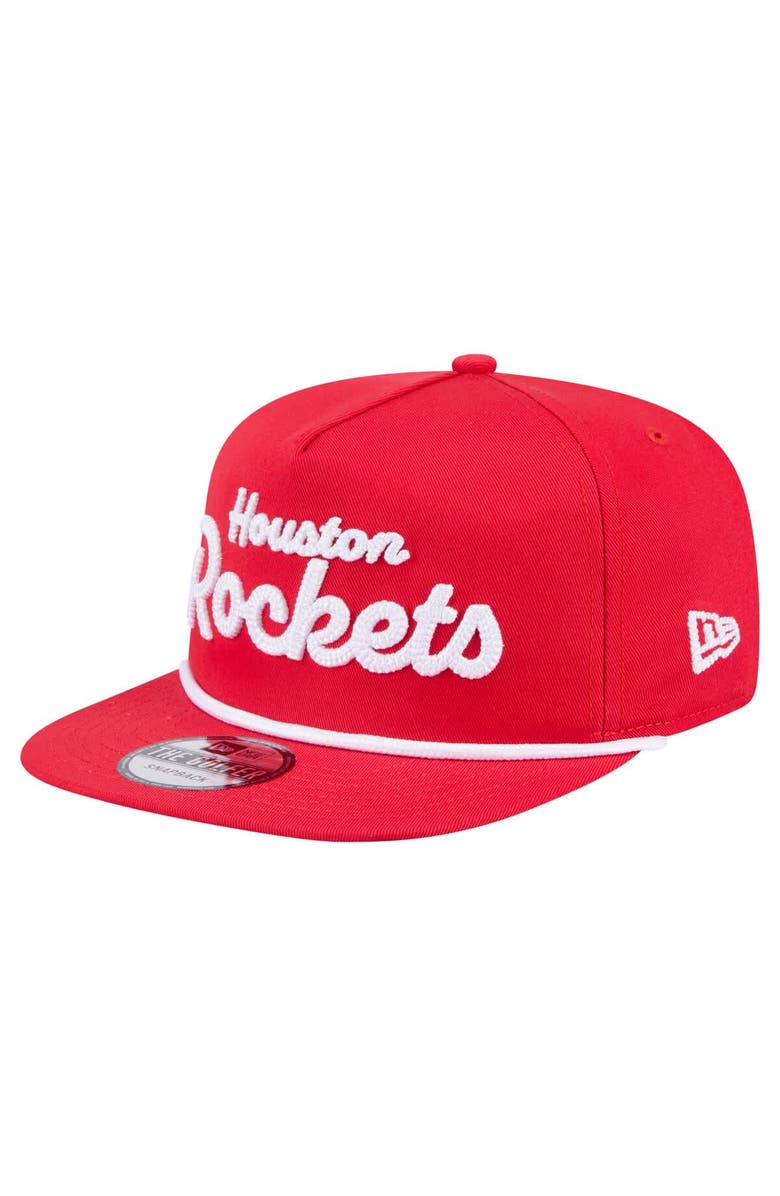 New Era Men's New Era Red Houston Rockets Team Text Golfer Snapback Hat, Alternate, color, 