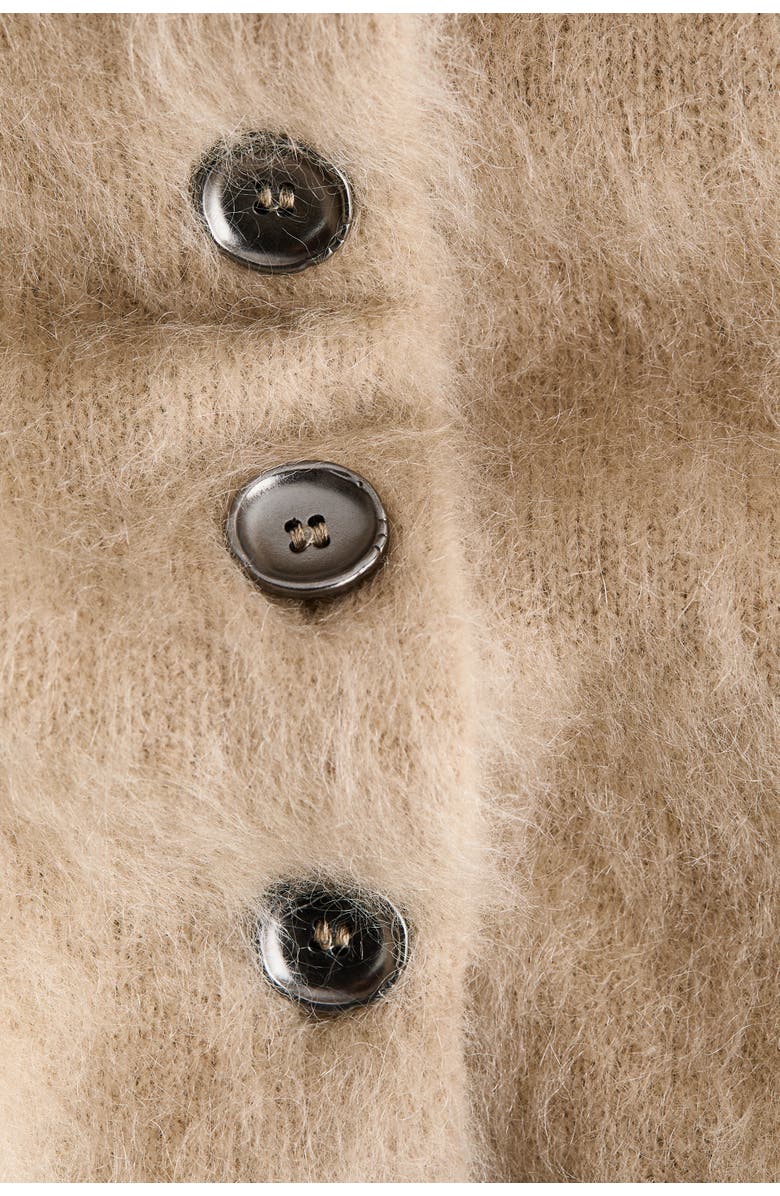 H&M Mohair-blend Cardigan, Alternate, color, Beige