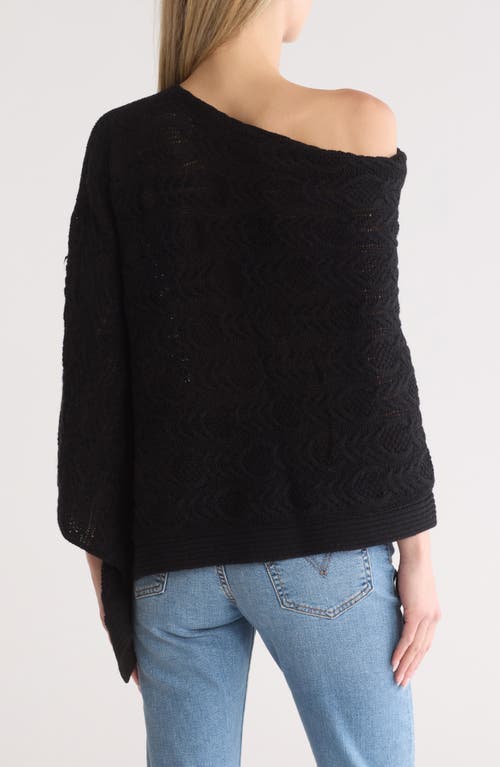 Portolano Merino Wool Blend Poncho In Black