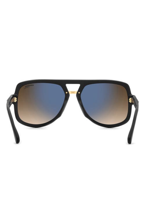 Carrera Eyewear Victory 59mm Gradient Square Geometric Sunglasses In Black Gold/black Brown Green