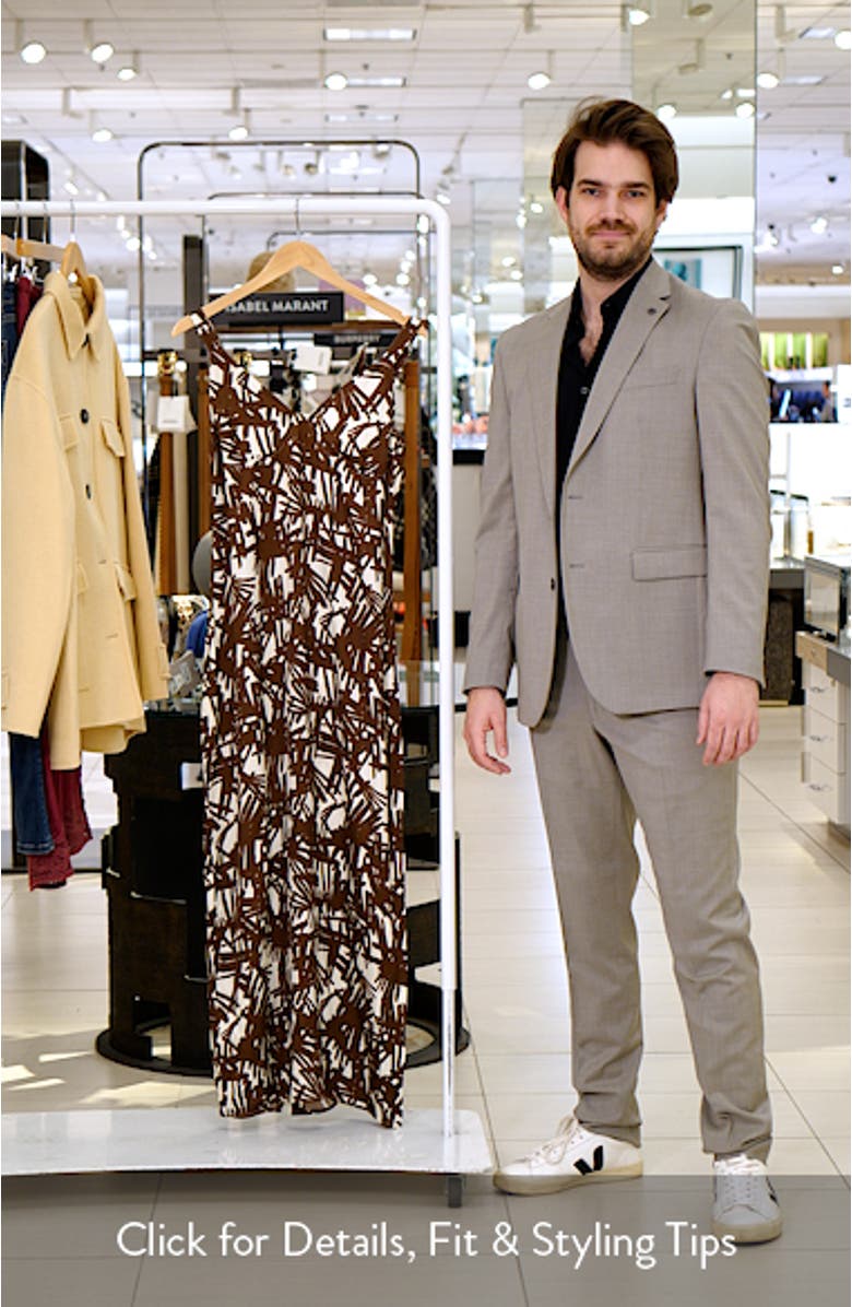 Aubrey Print Sleeveless Satin Maxi Dress, sales video thumbnail