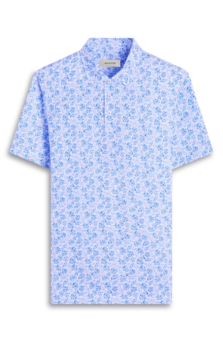 Bugatchi Victor OoohCotton<sup>®</sup> Leaf Print Polo, Alternate, color, Classic Blue