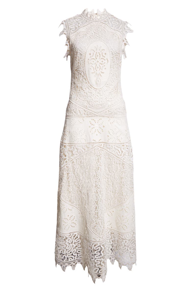 Ulla Johnson Flora Eyelet Sleeveless Linen Maxi Dress, Alternate, color, 