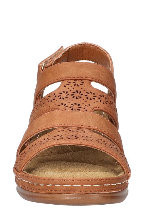 Easy Street Alexi Slingback Platform Wedge Sandal In Tan