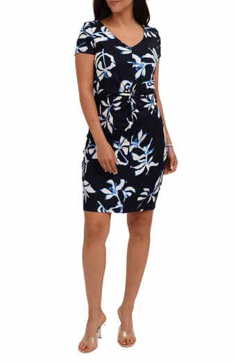 Floral Short Sleeve Ribbed Dress