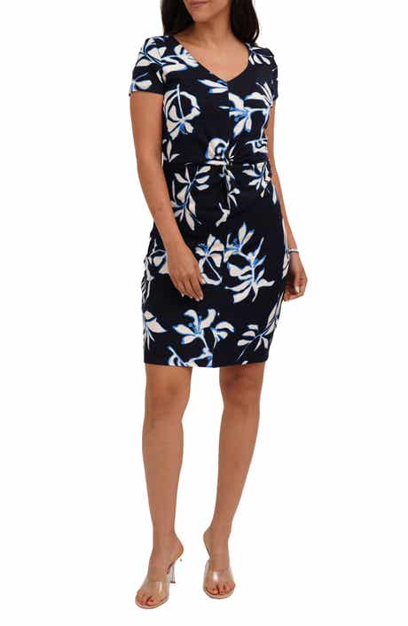Floral Short Sleeve Ribbed Dress