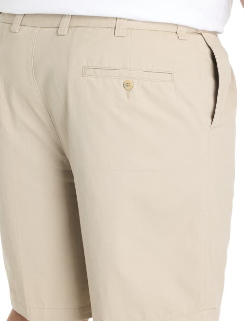 Harbor Bay By Dxl Big & Tall Waist-relaxer Pleated Shorts In Khaki