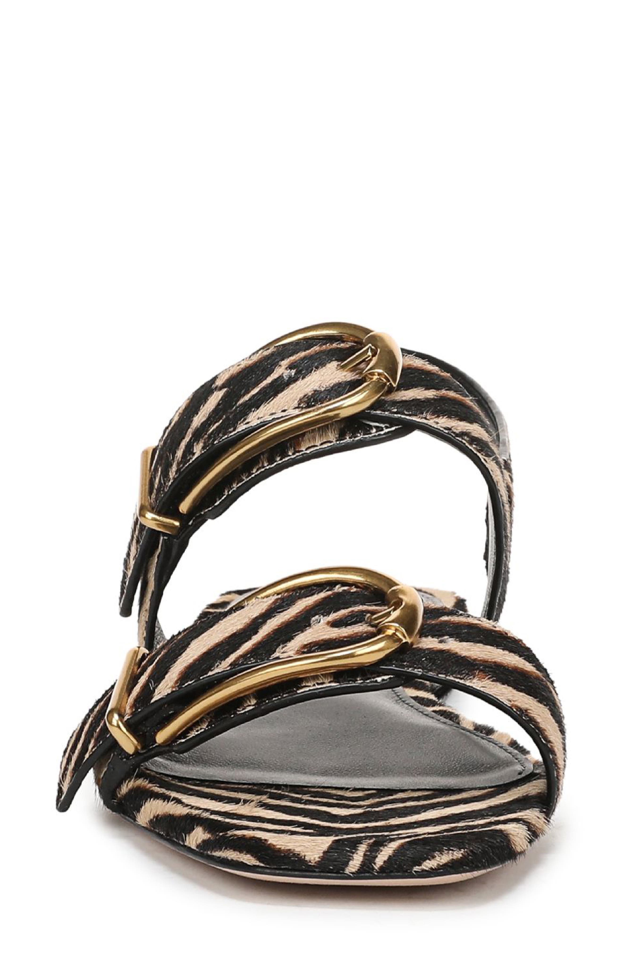Veronica Beard Maglio-2 Genuine Calf Hair Sandal, Alternate, color, Ziger Brown Leather