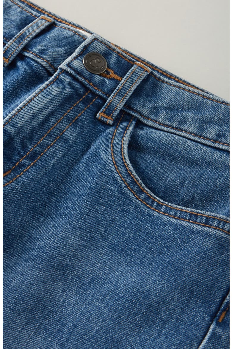 Kids' Loose Fit Stretch Denim Flare Leg Jeans, Alternate, color, SUN FADED INDIGO WASH