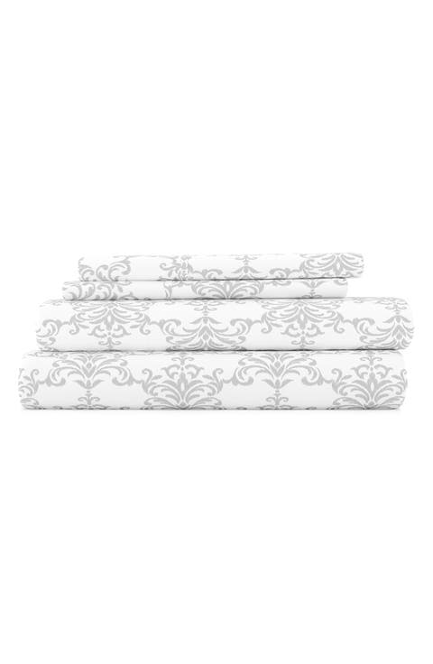 Home Spun Premium Ultra Soft Soft Bouquet Pattern 4-Piece Bed Sheets Set