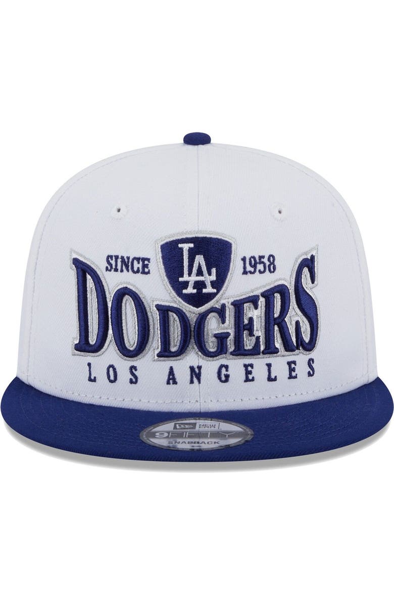 New Era Men's New Era White/Royal Los Angeles Dodgers Crest 9FIFTY Snapback Hat, Alternate, color,