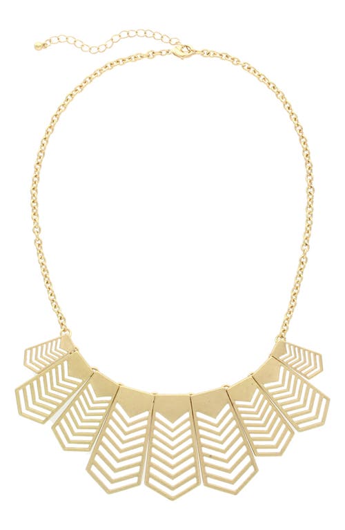 Olivia Welles Natasha Chevron Bib Necklace In Gold