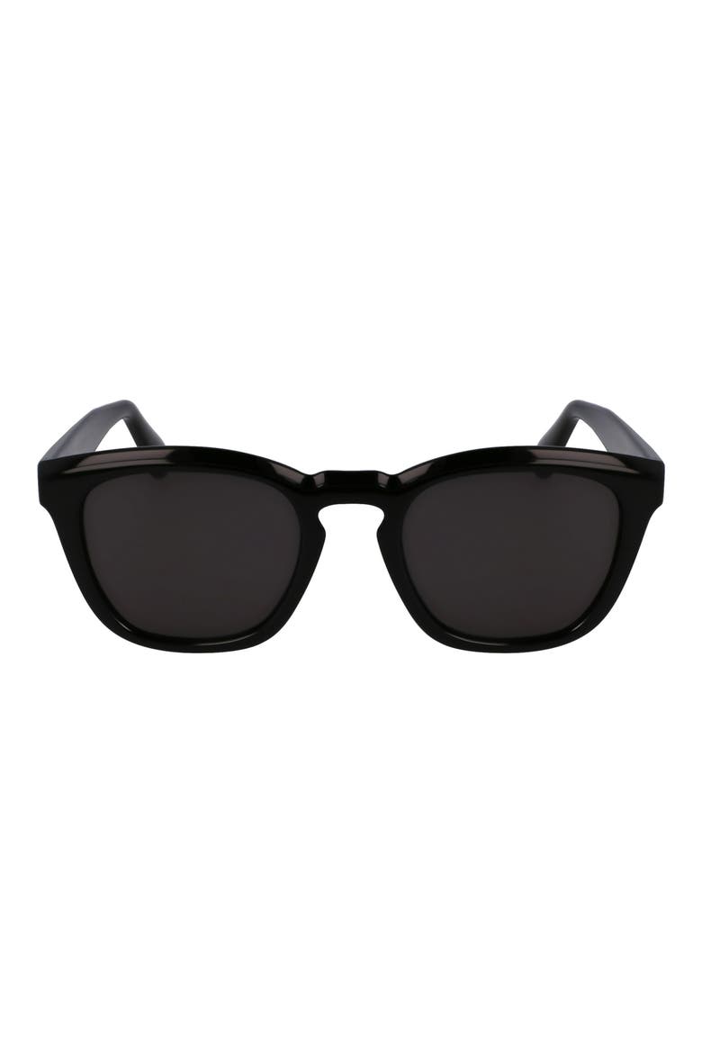 50mm Modified Rectangular Sunglasses, Main, color, BLACK