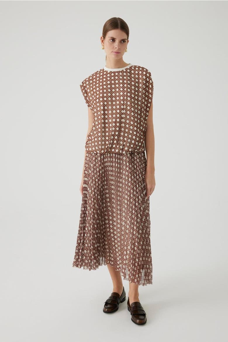 Anita Midi Skirt, Main, color, Brown