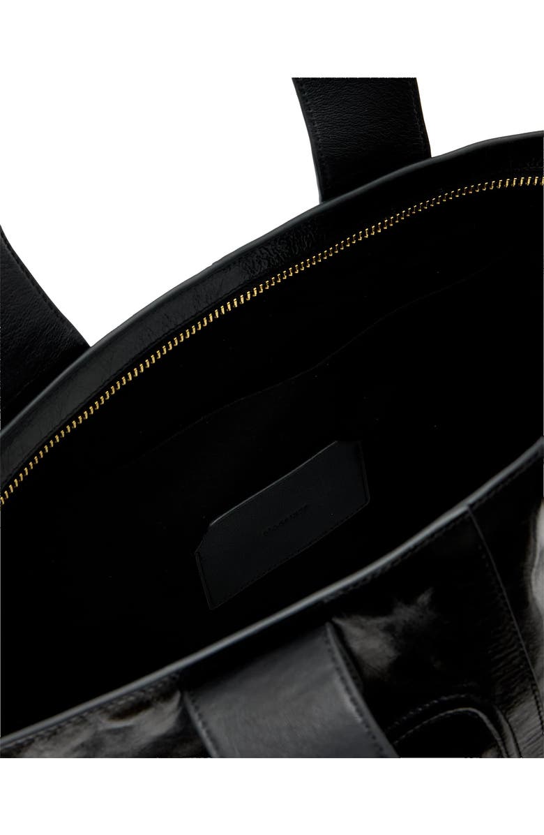 AllSaints Jean Rey Leather Tote, Alternate, color, Black