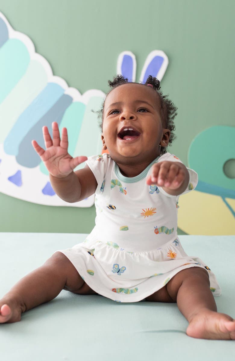 Kyte BABY Kids' 'The Very Hungry Caterpillar' Print Dress, Alternate, color, Green/ White