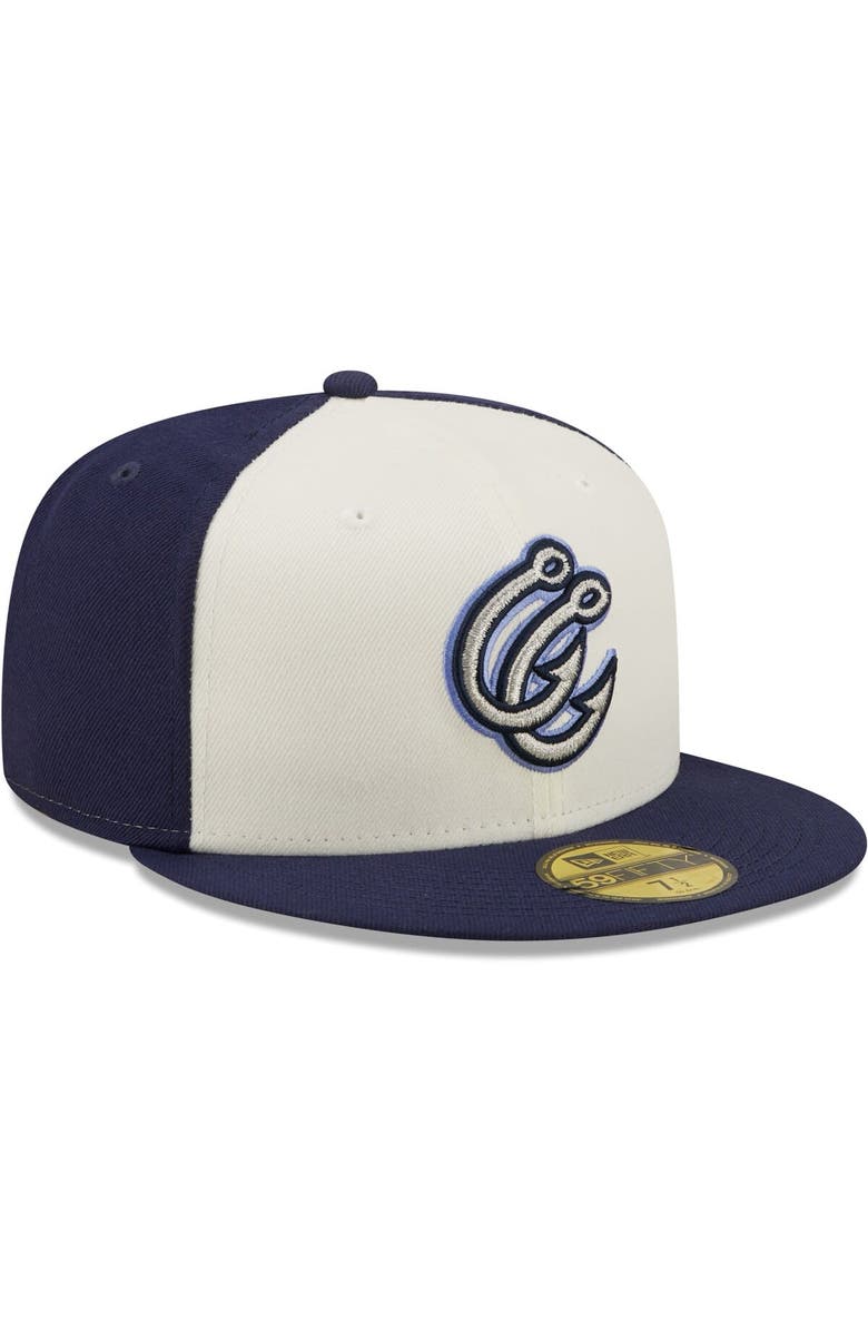 New Era Men's New Era White/Navy Corpus Christi Hooks Authentic Collection 59FIFTY Fitted Hat, Alternate, color, 