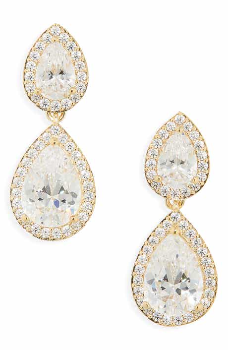 Nadri Halo Drop Earrings