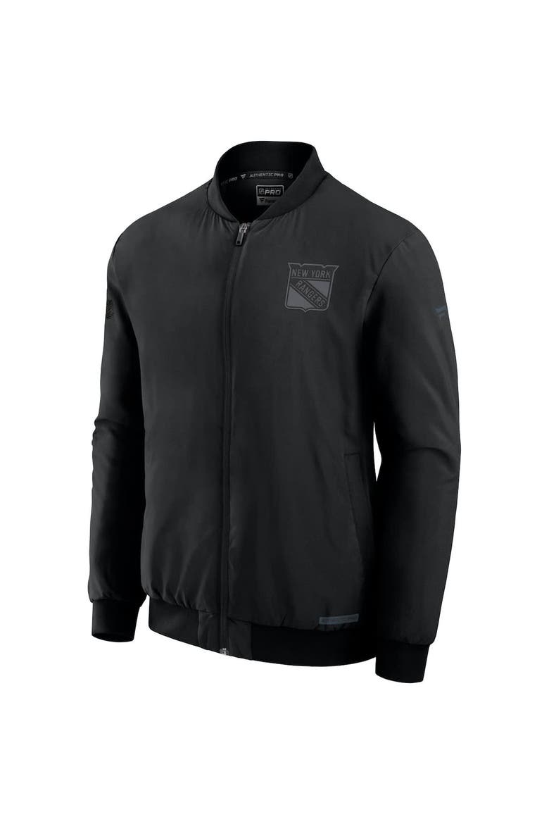 Men's Fanatics Black New York Rangers Authentic Pro Road Full-Zip Bomber Jacket, Alternate, color, Black