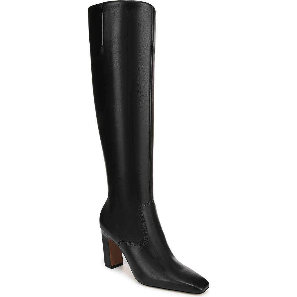 Franco Sarto Womens Jonie Square Toe Zip Tall Boots Regular Wide Calf In Black