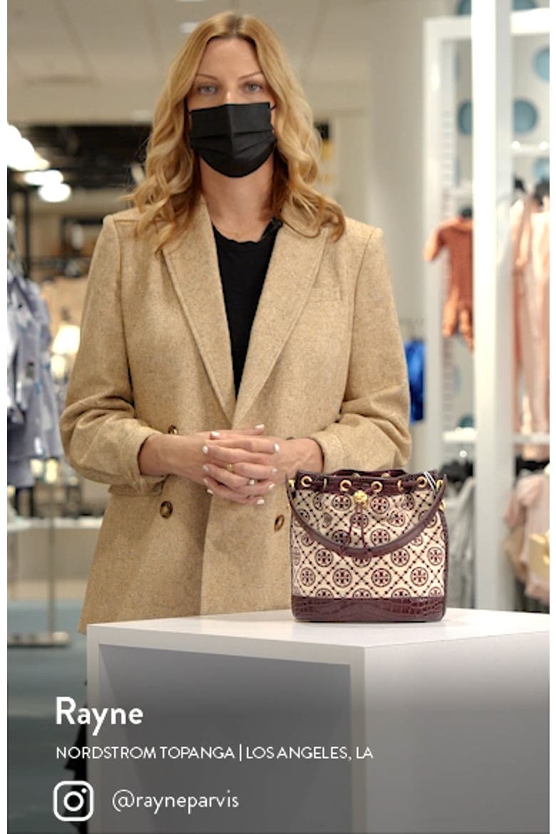 T Monogram Chenille Bucket Bag video