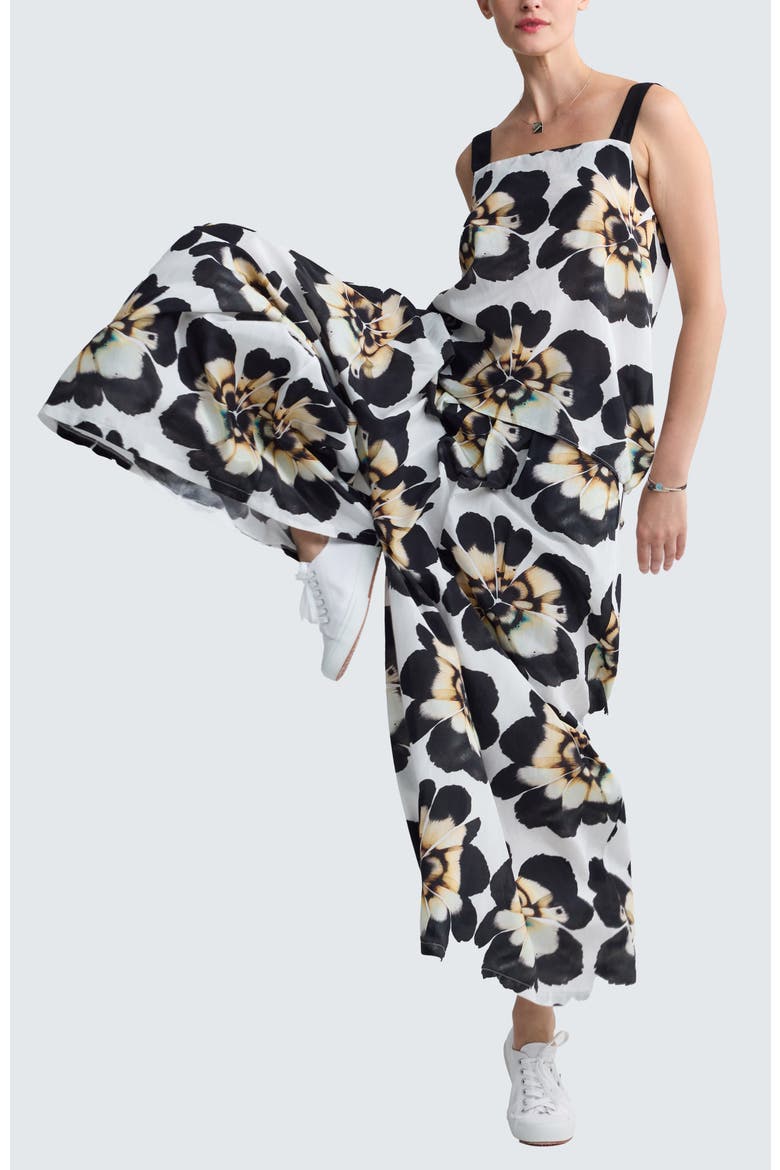 Elvina Floral Print Wide-Leg Pants, Alternate, color, Beige