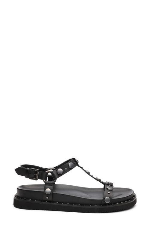 Ash Studded Open Toe Lace-up Rubber Sole In Black