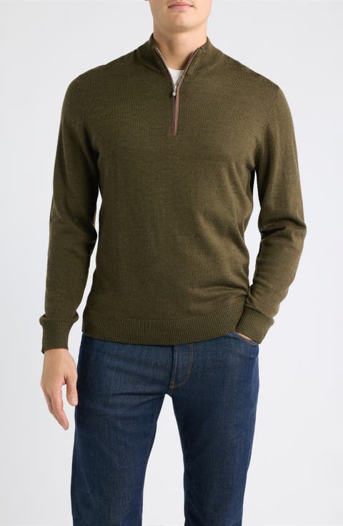 Raynor Merino Wool Quarter Zip Sweater