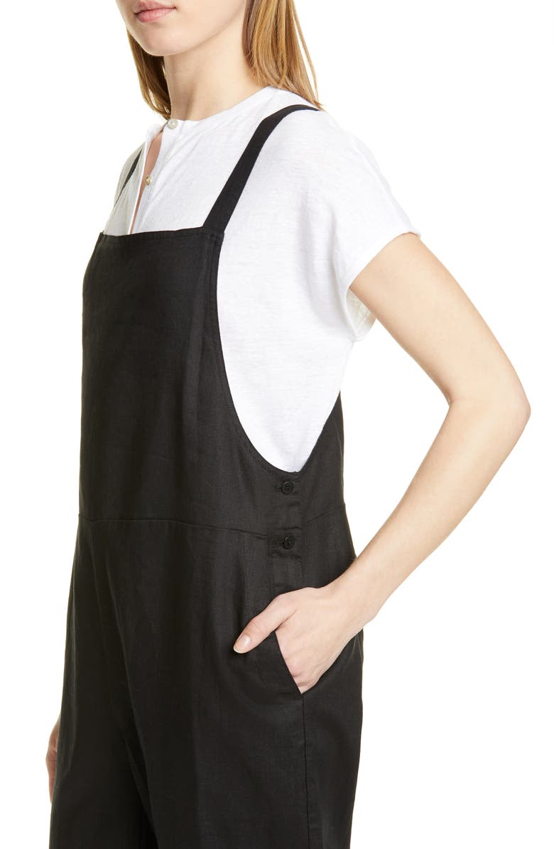 Eileen Fisher Crop Organic Linen Overalls, Alternate, color, 