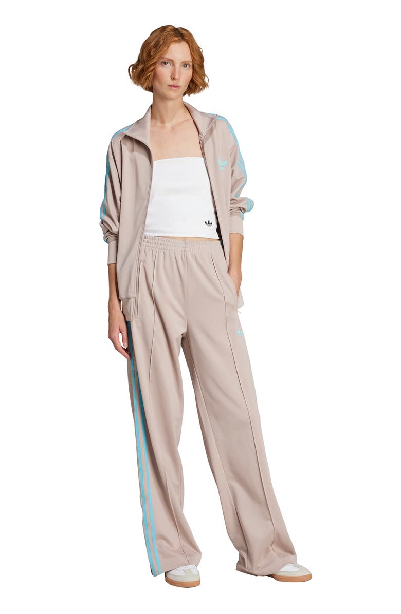 adidas Firebird Recycled Polyester Track Pants, Alternate, color, Wonder Taupe/ Blue