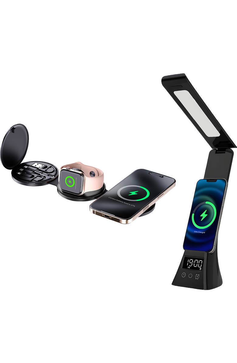 PURSONIC Smart Power
Productivity Bundle 3-in-1 LED Desk Lamp
5-in-1 Wireless Charging Station, Main, color, Black