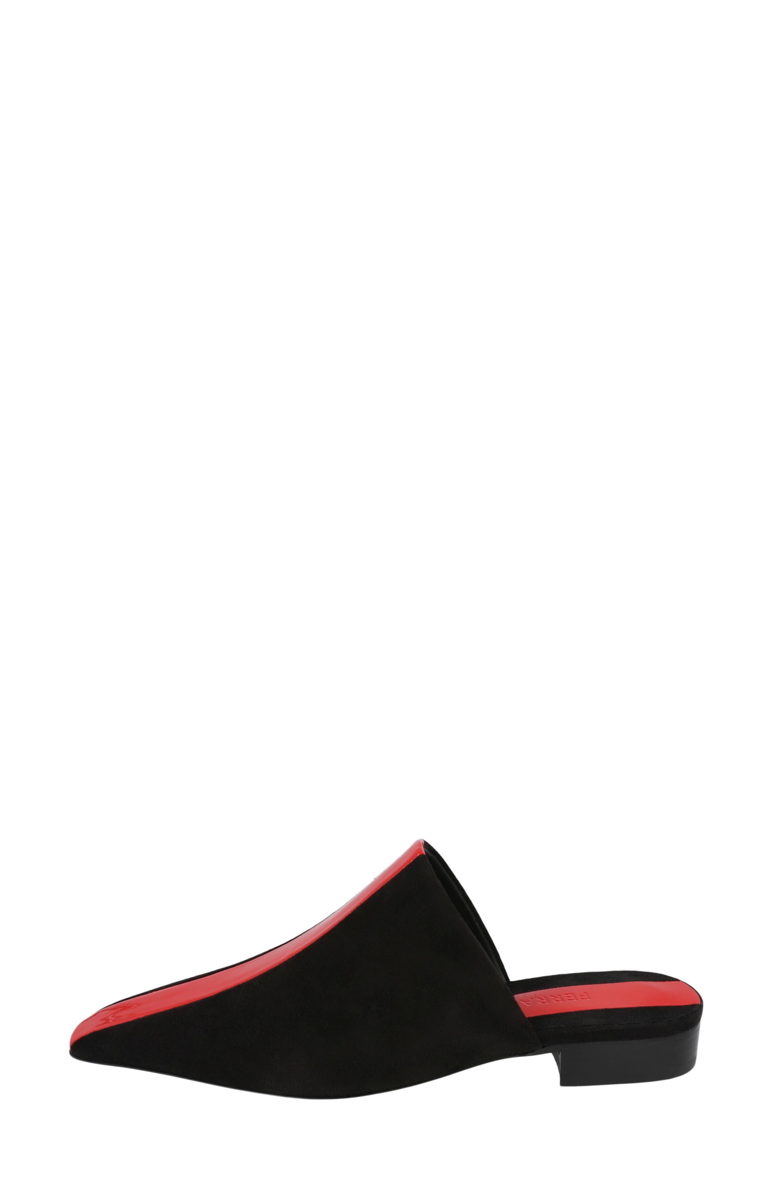FERRAGAMO Patent Stripe Leather Mule, Alternate, color, Black