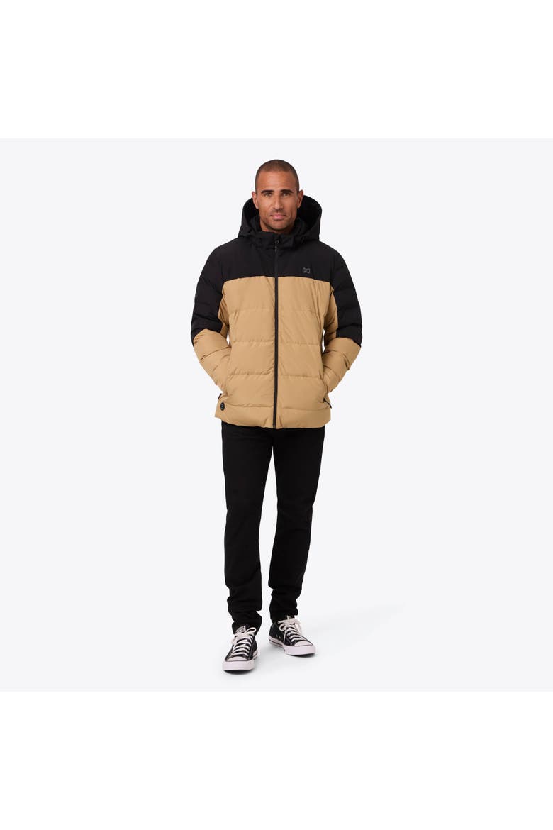 Crest 2.0 Men's Natural Down Heated Jacket, Alternate, color, Black/Tan
