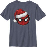 Marvel Boy's Marvel Christmas Spider-Man Santa Hat Graphic T-Shirt