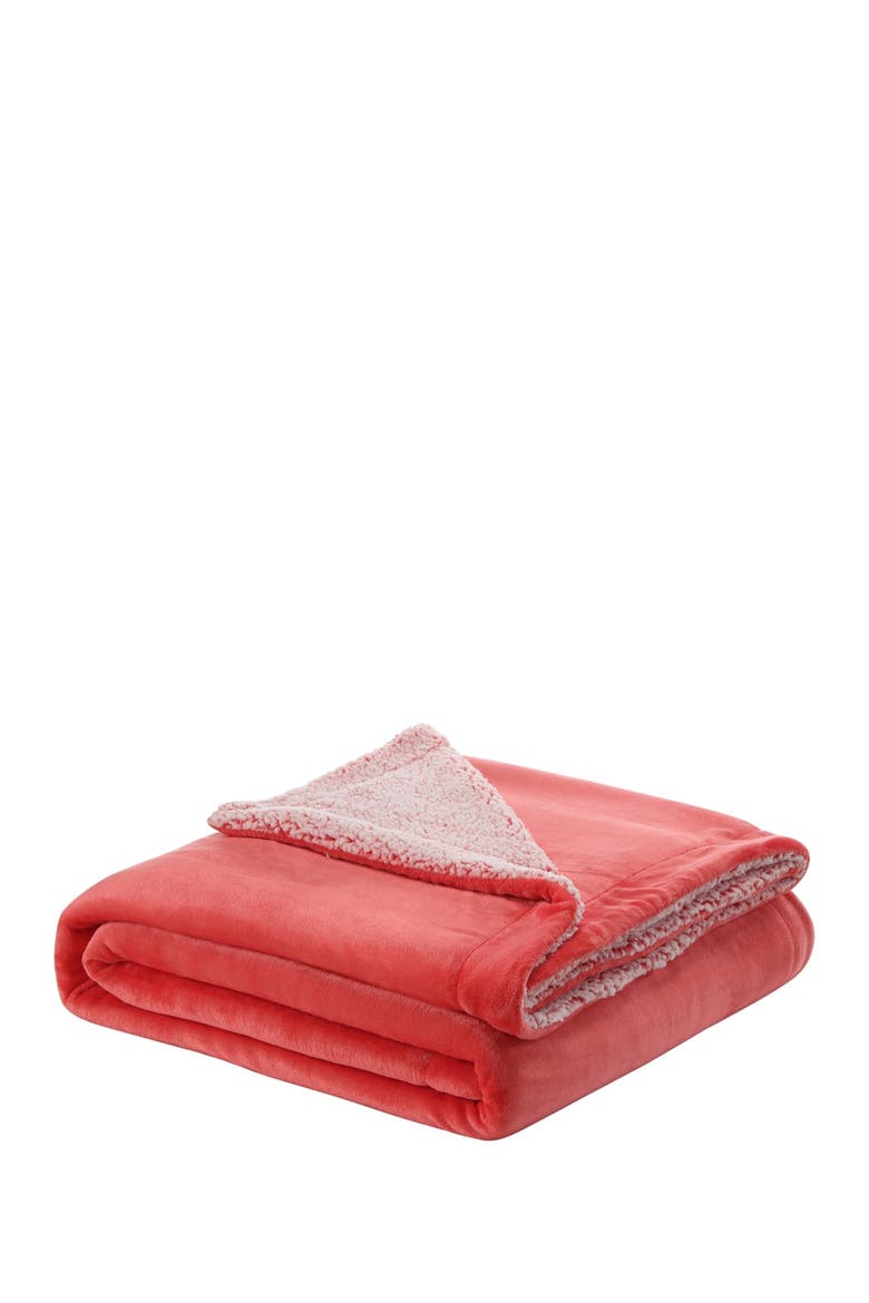 Cozy Tyme Saleem Faux Shearling Throw Blanket - 108" x 90", Main, color, FUCHSIA