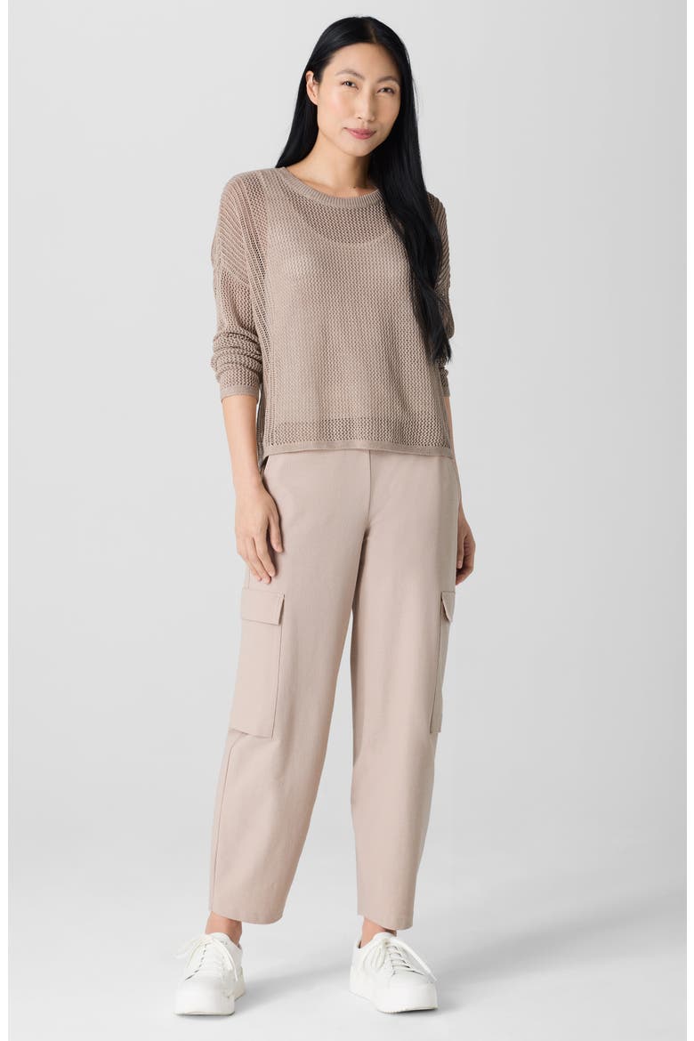 Open Stitch Organic Linen & Organic Cotton Sweater, Alternate, color, WHEAT