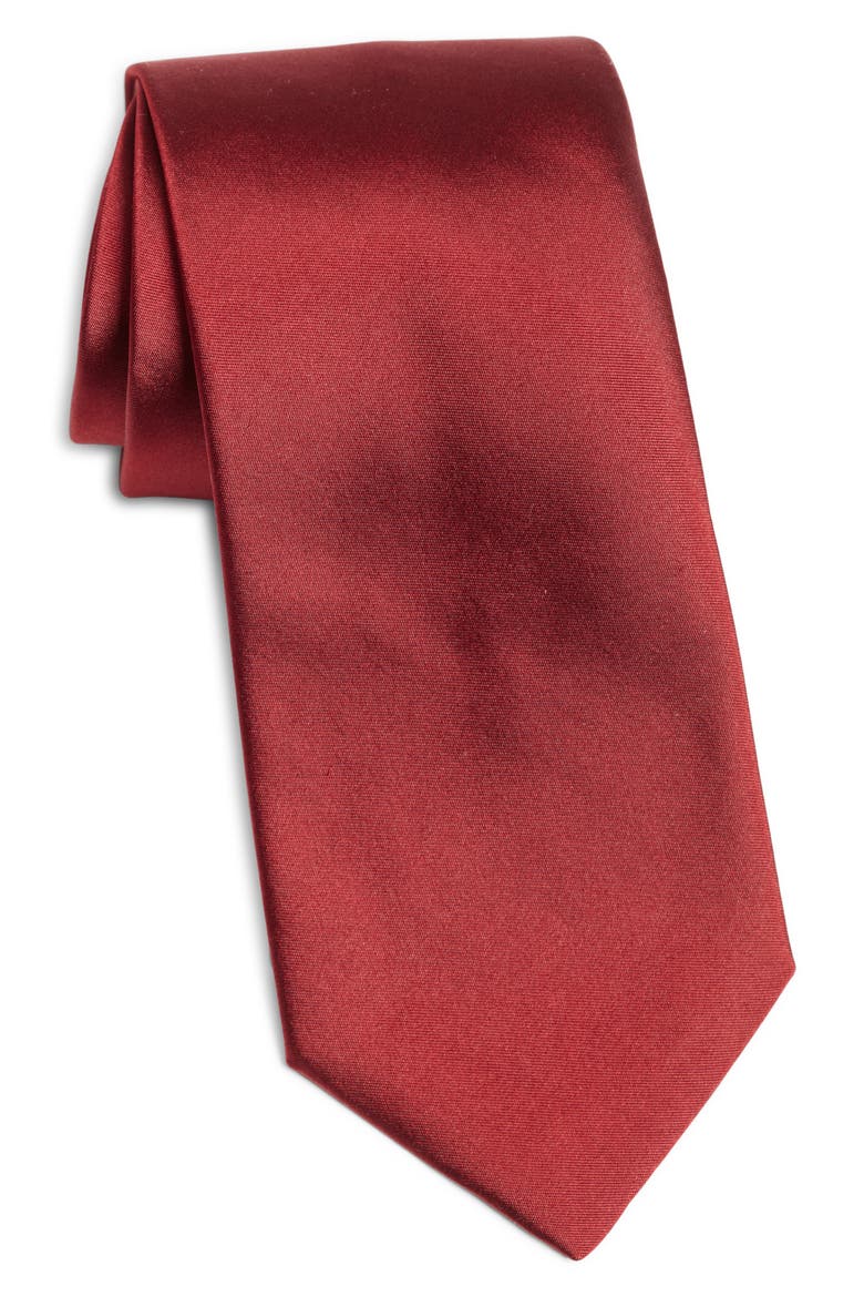 Solid Silk Tie, Main, color, RED