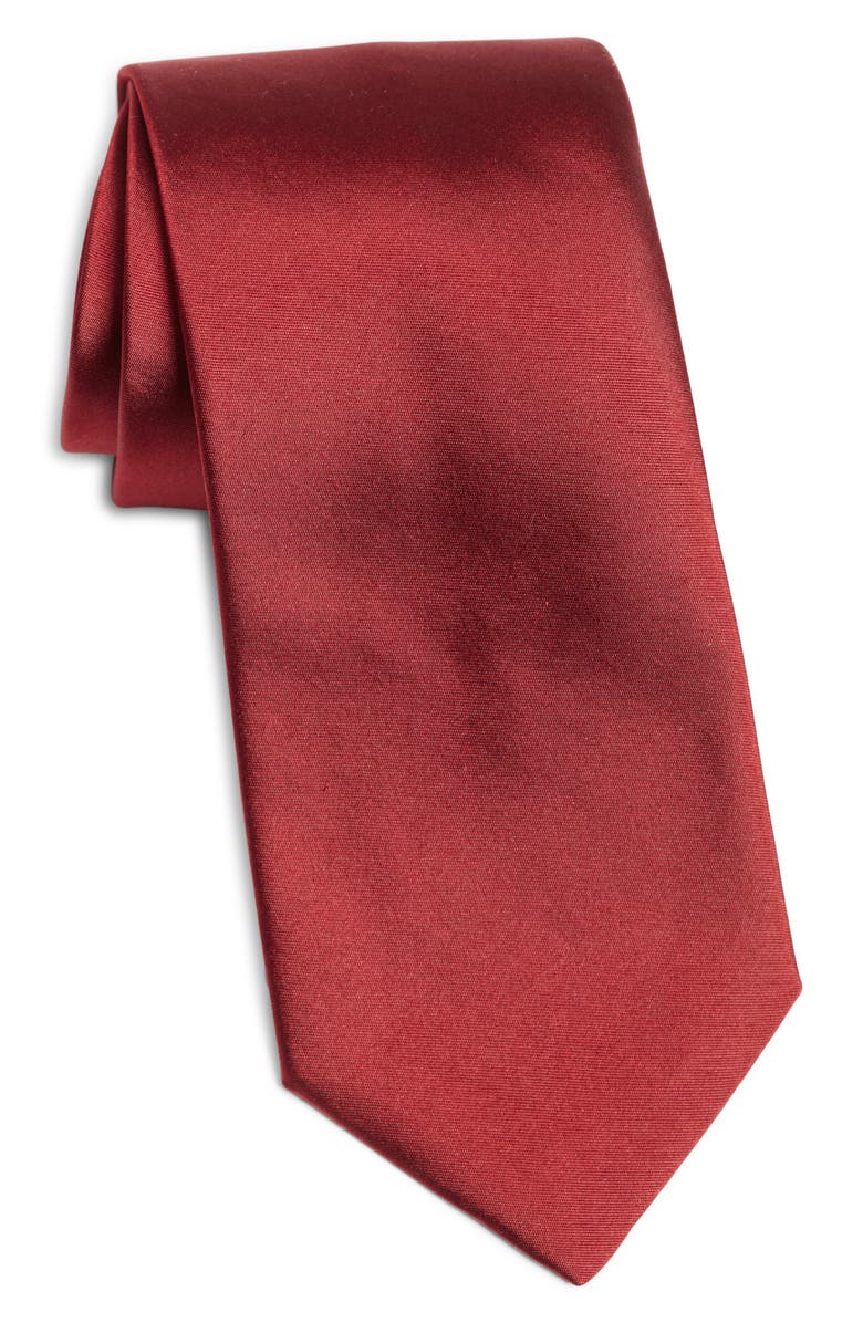 Jack Victor Solid Silk Tie, Main, color, Red