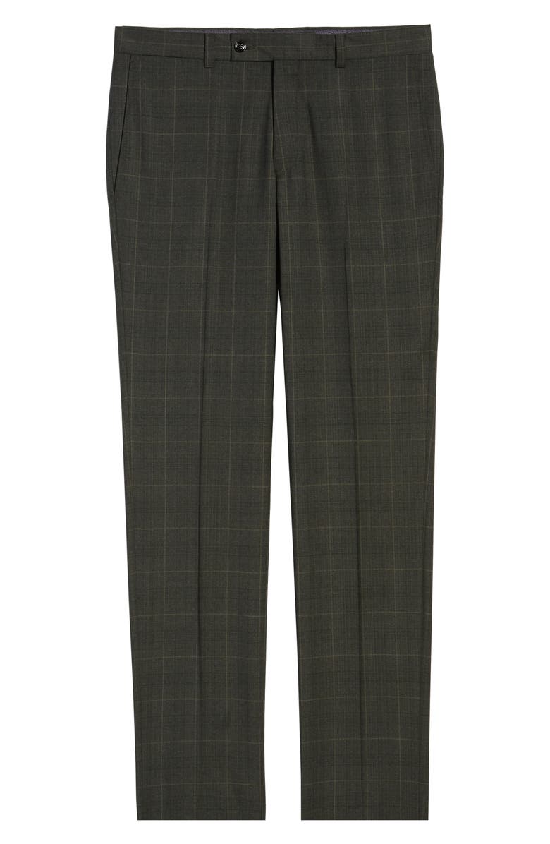 Ted Baker London Johnson Flat Front Plaid Wool Dress Pants, Alternate, color,