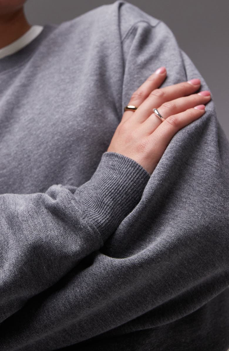 Topshop Slim Fit Pullover Sweatshirt, Alternate, color,